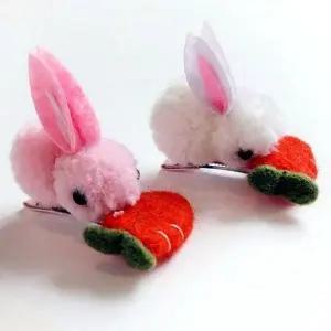 당근 토끼 사진변경 집게 어린이핀 리본핀 헤어악세사