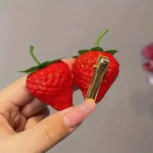 야채 딸기 스트로베리 집게 특이한 과일 헤어머리핀 체육대회준비