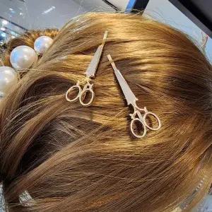 1P 가위모양 머리핀 헤어소품 실핀 미용사