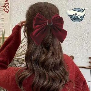 벨벳 스퀘어큐빅 리본 헤어핀 고급 여성용 큐빅머리핀 리본집게핀