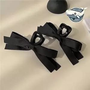 심플 리본 헤어 집게핀 컬러풀 포인트 긴머리 긴머리집게핀 꽃핀