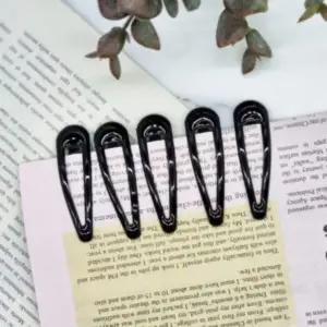 옆머리헤어핀 유광 헤어 똑딱핀 5P 블랙