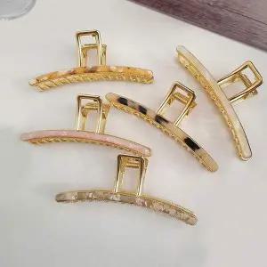 데일리 여성 오로라 마블 자개 헤어 집게핀 머리핀