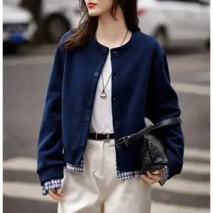 여친 투피스 상의 체크 오피스룩휴가 맨투맨 카디건 DUCHI3