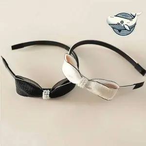 여성용 리본 헤어밴드 진주장식 데일리 액세서리 벨벳머리띠