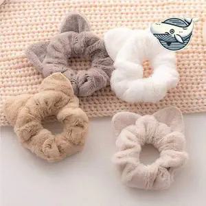 여성용 털복숭이 헤어밴드 귀여운 고양이귀 남자머리띠 벨벳머리띠