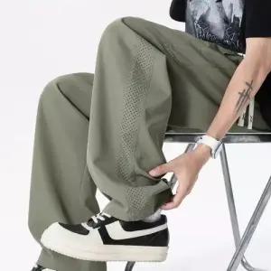 남친 바지 면 캐주얼 얇은 메쉬 통기성 스트레이트 봄가을 사계절 쿨링 DUCHI2