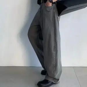 팬츠 남사친 그레이 면 캐주얼 슬리퍼 통 봄가을 안개 아버지 DUCHI1