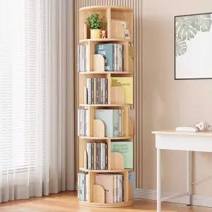 원목 회전 책장 틈새 이동식 회전형 조립식 돌아가는 서재 진열대