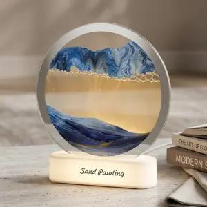 3D 침실 테이블 야간조명 액체 모래시계 무드등