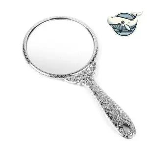 [콩심팥심]정교한 디자인 수납용 소형 손거울 귀여운 실버