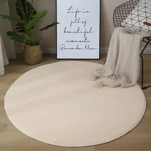 [콩심팥심]크림 원형 러그 160cm