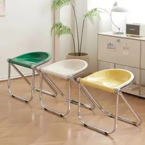 아크릴 접이식 의자 인테리어 폴딩 스테인리스 라운지 철제 모듈체어 화장대