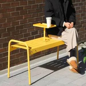 야외철제의자 휴식 루프탑 벤치 스툴 2인용 옥상 카페