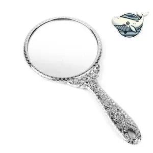 정교한 디자인 수납용 소형 손거울 귀여운 실버