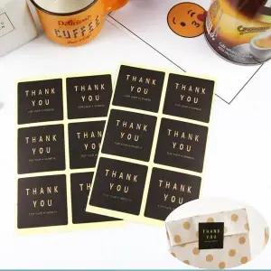 [하프클럽/]답례품 선물 포장 땡큐 답례스티커 YOU 검정 6P