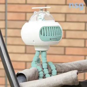 날개없는 안전한 자바라 유모차선풍기 / 핸드폰거치가능