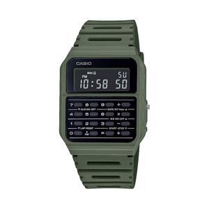 카시오 CA53W 빈티지 시리즈 데이터 뱅크 1/100 SEC 스톱워치 방수 8자리 계산기 듀얼 타임 레진 밴드 케이스 자동 캘린더 일일 알람 5년 배터리