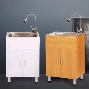 스텐 개수대 씽크대 싱크 원룸 보조 미니 주방 베란다 싱크볼 싱크대 싱글볼 백조싱크 급식