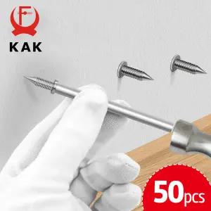 호환  KAK 50pcs 양방향 스커트 스레드 원활한 손톱 보이지 않는 나사 손톱 특정 슬리브 도구 양방향 핸드