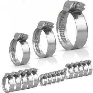 호환  25pcs 스테인레스 스틸 호스 파이프 클램프 16mm-70mm 크로스 독일 호스 클램프 클립 공기 워터 파이