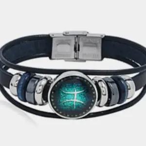 [라일리쥬얼리] Rly 별자리 가죽팔찌 물고기자리 남자끈팔찌 비즈팔찌