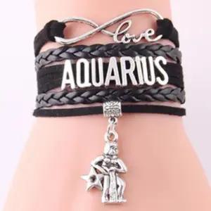[라일리쥬얼리] Rly 별자리 가죽팔찌 물병자리 단체팔찌 여성팔찌 특이