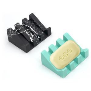 1PC 실리콘 비누 접시 - 욕실용 자동 배수 기능