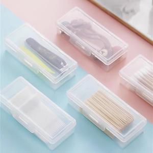 투명 저장 상자 휴대용 여행 의학 면봉 홀더 케이스 치실 보석 주최자 컨테이너