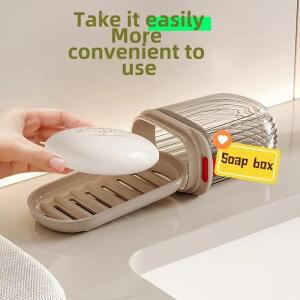 1/2개입 창의적인 여행용 비누 상자 뚜껑 밀봉 및 배수 가능한 휴대용 소형 출장용