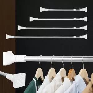 스텐옷장 길이조절 미니옷봉 강력옷걸이봉 사각압축봉