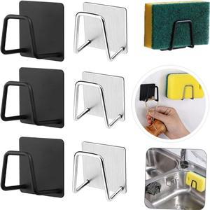스테인레스 스틸 주방 스폰지 홀더 자체 접착 싱크 배수 랙 비누 건조 벽 주최자 도구