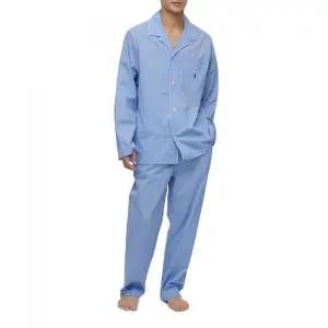 POLO RALPH LAUREN [적립금 5%]깅엄 포플린 롱 슬립 세트 - 블루 408053