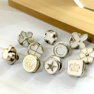 [골드스마일]포인트 매너 옷핀 브로치 화이트 믹스 세트 10종