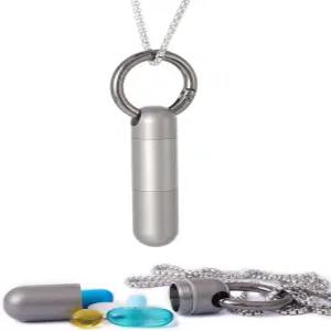 여행 및 일상 을 위한 피프니 티타늄 어뢰 조절 길이 방수 열쇠고리 알약 홀더 품 포브 건메탈 팩