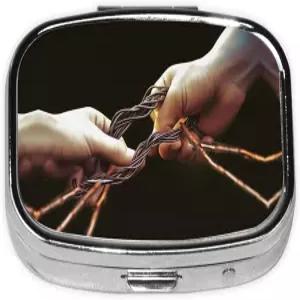 사각 원형 알약 케이스 전기 와이어 홀더 핸즈 상자 일일 2칸 여행용 용기 포켓 지갑 휴대용 품 대구 간유