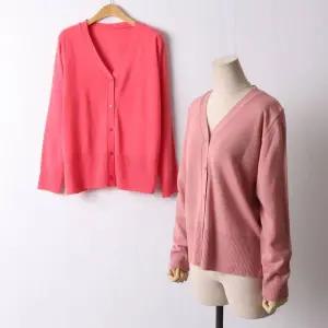 빅사이즈 512 컬러브이넥버튼가디건 DEBI3211253495