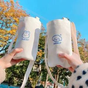 텀블러백 미니 캔버스 에코백 가방 커피 크로스 캔버스백 미니백 텀블러에코백 크로스백