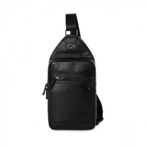 가죽 슬링백 여행 보조 크로스 가방 블랙