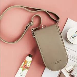 미니 크로스백 덮개형 카드 지갑 가방 베이지