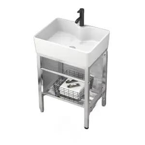 스탠드 세면대 간이세면대 휴대용 욕실 간이 주방 세라믹