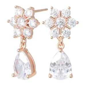 [미니아트] 14K 골드필드 핀 소피아 큐빅 꽃 물방울 스터드 귀걸이