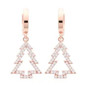 [미니아트] 14K 골드필드 핀 트리 라인 크리스마스 스터드 귀걸이