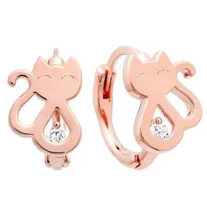 [미니아트] 14K 골드필드 핀 스마일캣 고양이 원터치 링 귀걸이