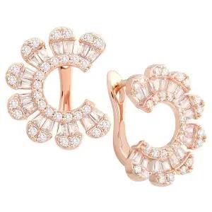 [NS홈쇼핑][미니아트] 14K 골드필드 핀 잔느 큐빅 꽃 원터치 링 귀걸이..[35857307]