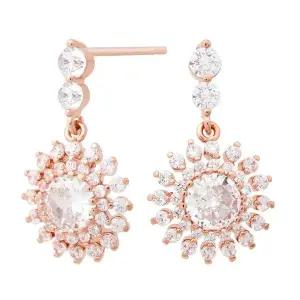 [NS홈쇼핑][미니아트] 14K 골드필드 핀 썬 드롭 큐빅 스터드 귀걸이[35857370]