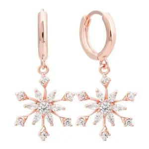 [NS홈쇼핑][미니아트] 14K 골드필드 핀 윈터플로 눈꽃 드롭 원터치 링 귀걸이..[35857379]