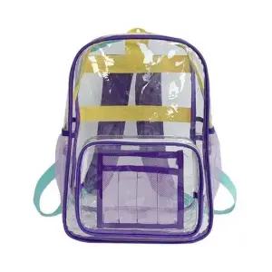 투명배낭 물놀이가방 PVC 파스텔 컬러 투명 백팩(퍼플)