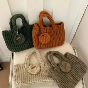 니트가방 뜨개 코인 미니 토트백