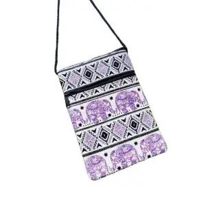 면크로스백 태국 캔버스 코끼리 미니 크로스 가방(퍼플) 화장품가방